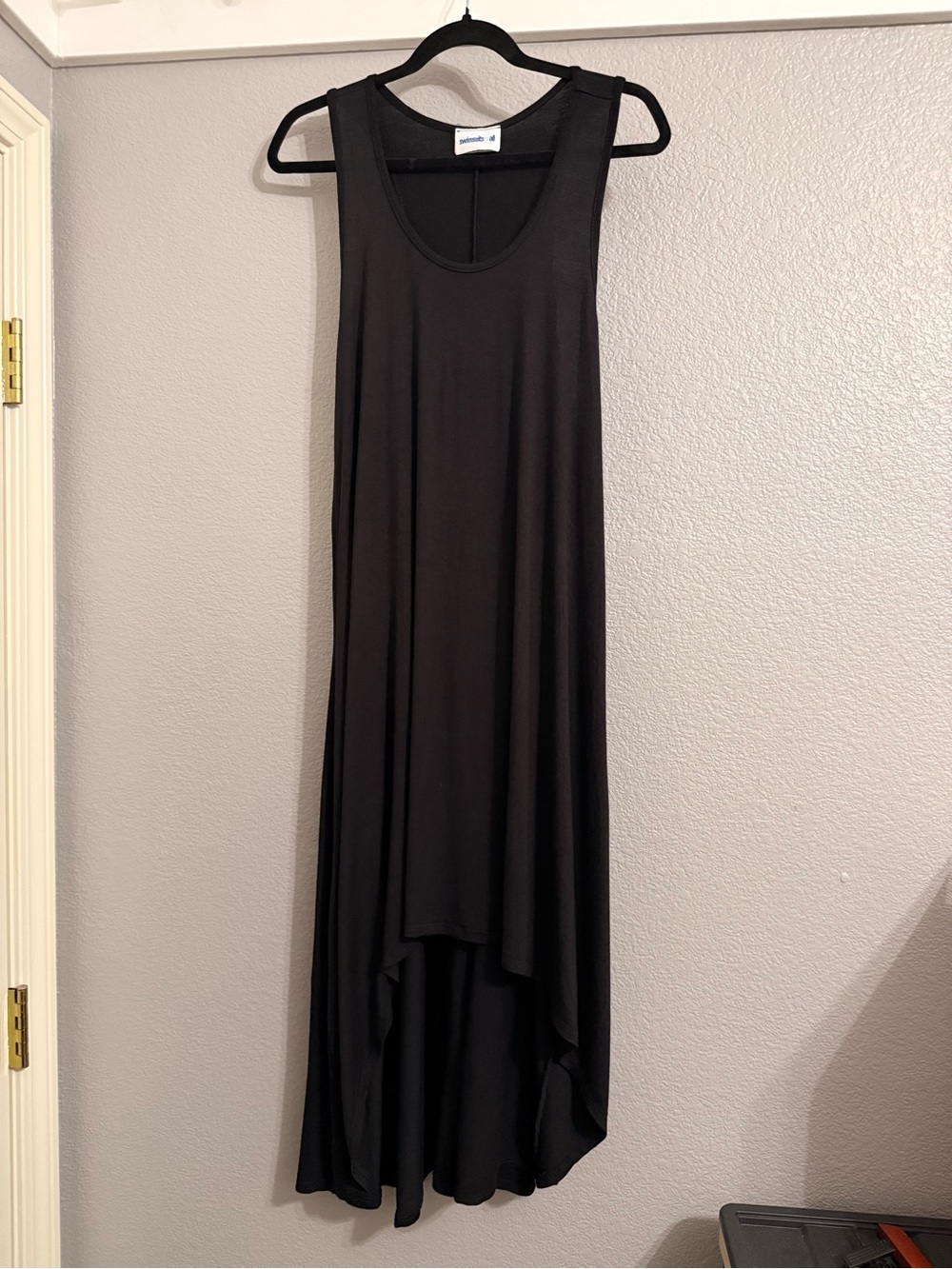 Swimsuits For All Black Sleeveless High-Low Maxi Dress